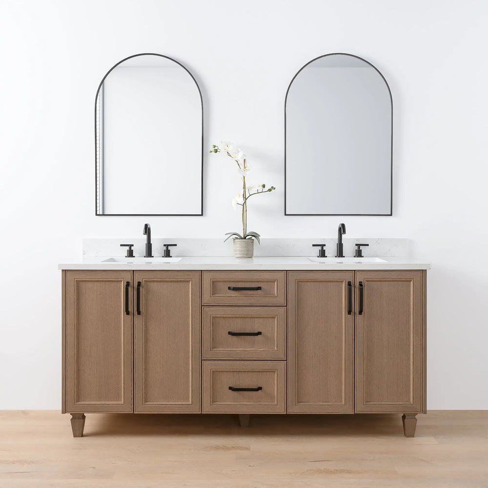 Davenport 72" Almond Coast Bathroom Vanity, Double Sink - Teodor ...