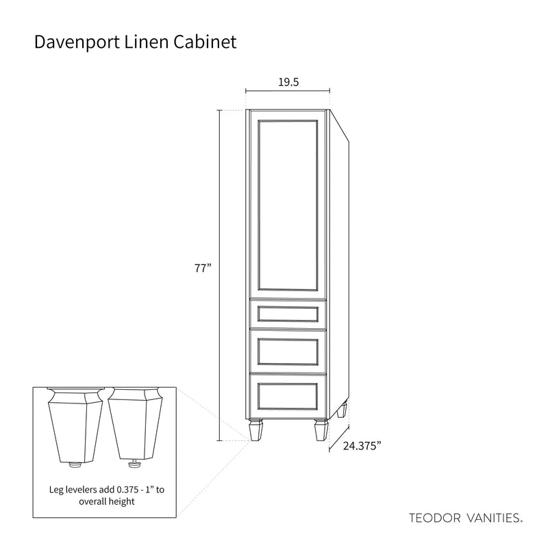 Davenport Almond Coast Linen Cabinet