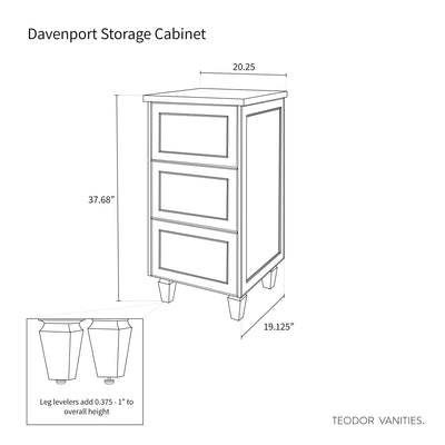 Davenport Almond Coast Storage Cabinet - Teodor Vanities United States