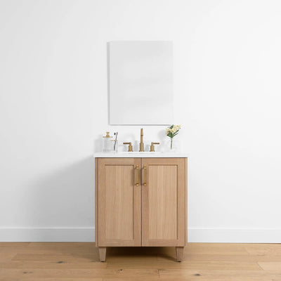 Bridgeport 30" White Oak Bathroom Vanity w/ Doors - Teodor Vanities United States