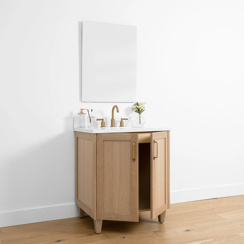 
                  
                    Bridgeport 30" White Oak Bathroom Vanity w/ Doors - Teodor Vanities United States
                  
                