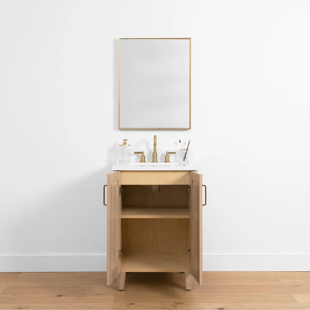 
                  
                    Bridgeport SLIM 24" White Oak Bathroom Vanity w/ Doors - Teodor Vanities United States
                  
                