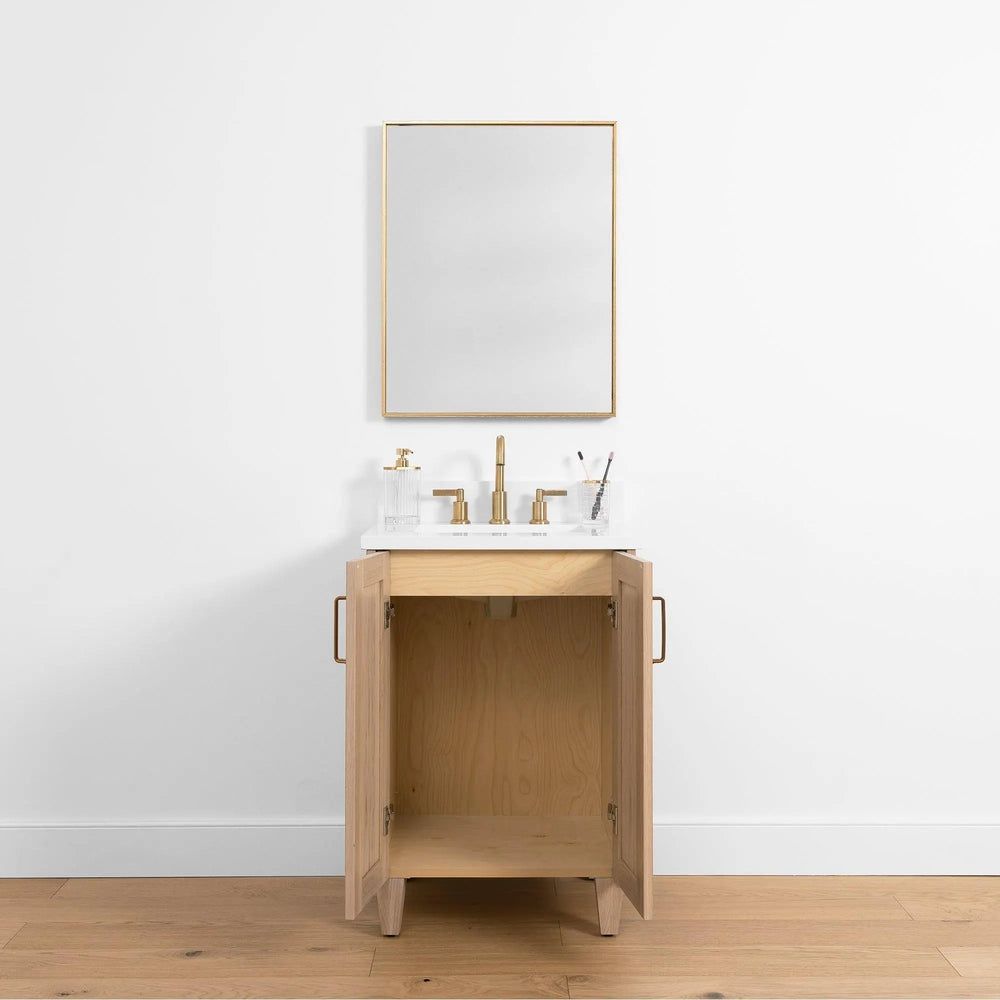 
                  
                    Bridgeport SLIM 24" White Oak Bathroom Vanity w/ Doors - Teodor Vanities United States
                  
                