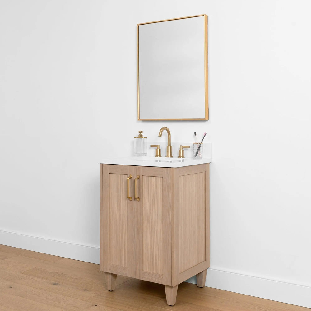 
                  
                    Bridgeport SLIM 24" White Oak Bathroom Vanity w/ Doors - Teodor Vanities United States
                  
                