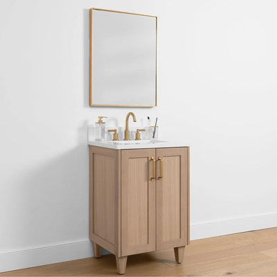 Bridgeport SLIM 24" White Oak Bathroom Vanity w/ Doors - Teodor Vanities United States