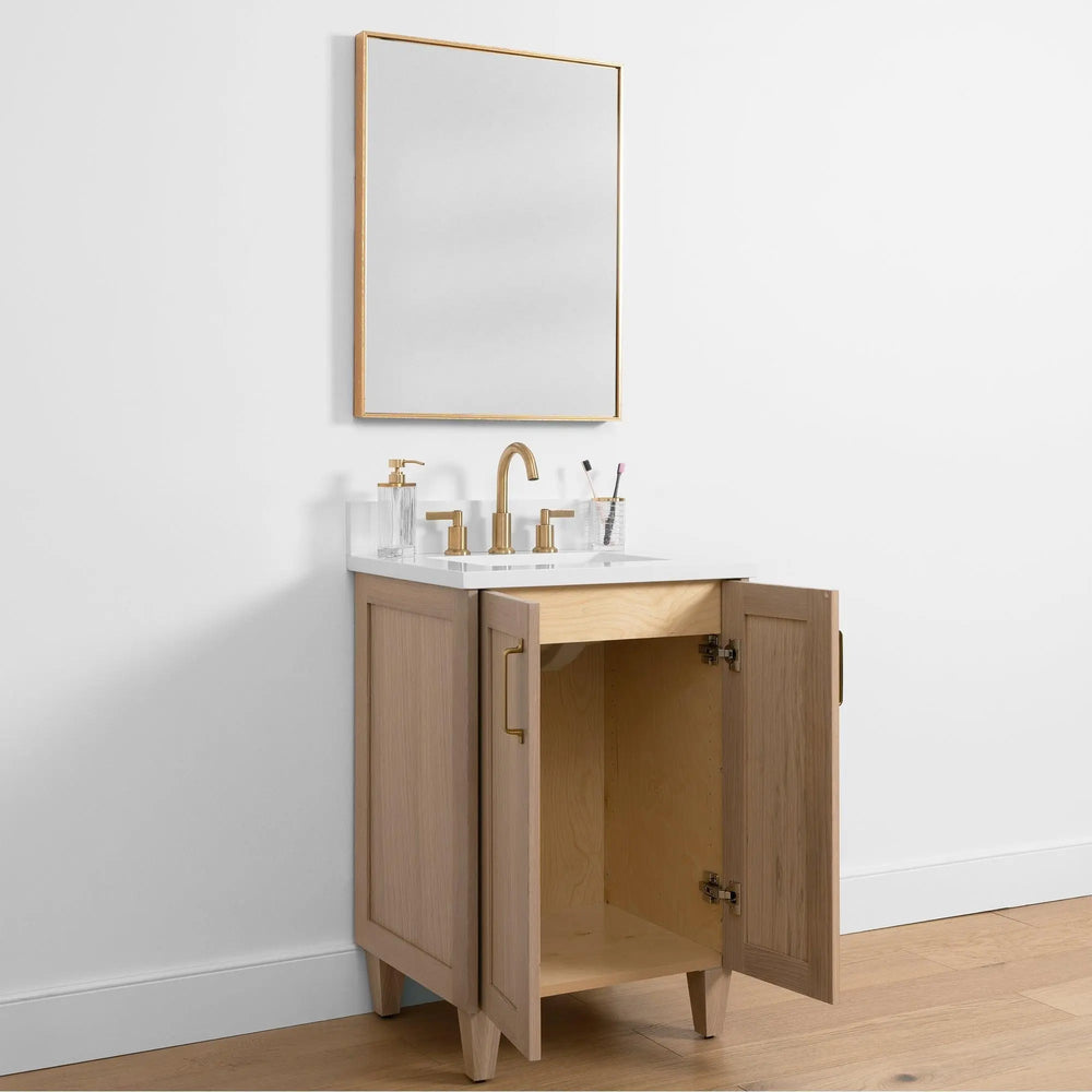 
                  
                    Bridgeport SLIM 24" White Oak Bathroom Vanity w/ Doors - Teodor Vanities United States
                  
                