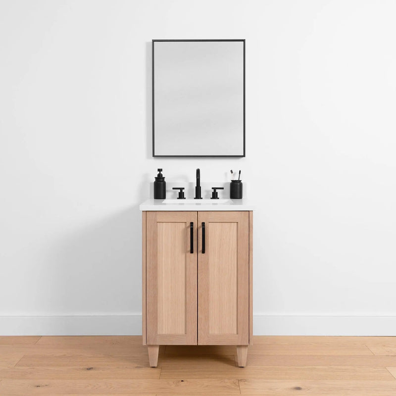 Bridgeport 24" White Oak Bathroom Vanity w/ Doors