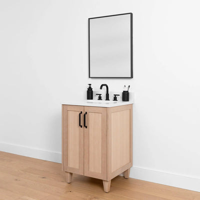 Bridgeport 24" White Oak Bathroom Vanity w/ Doors