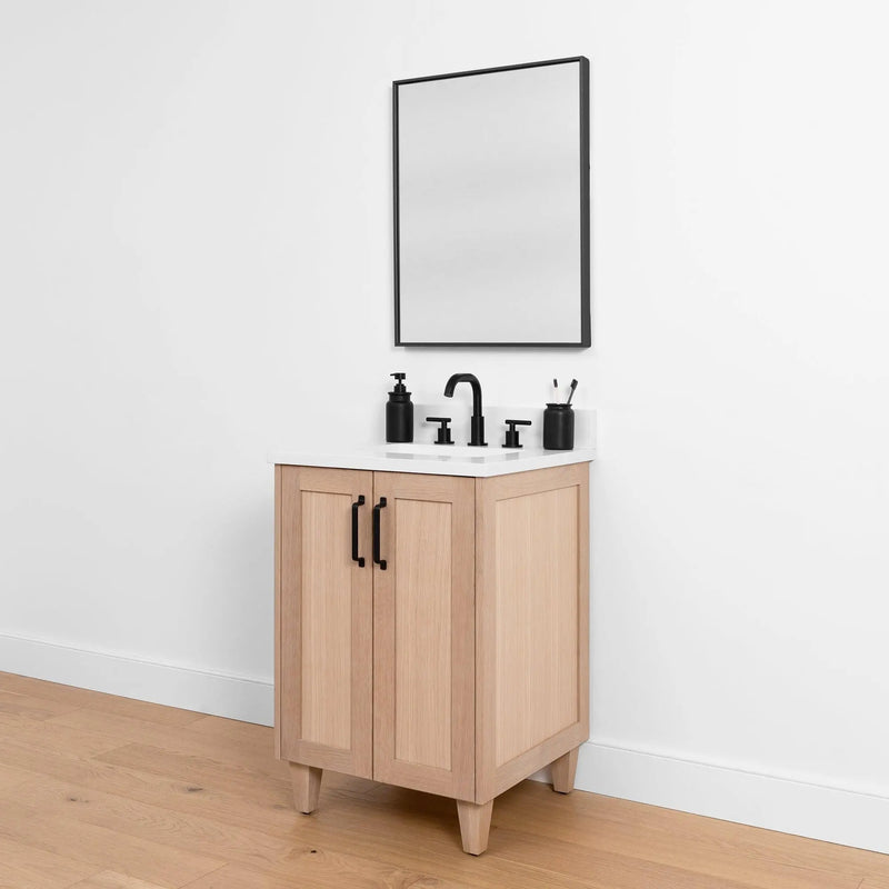 Bridgeport 24" White Oak Bathroom Vanity w/ Doors - Teodor Vanities ...