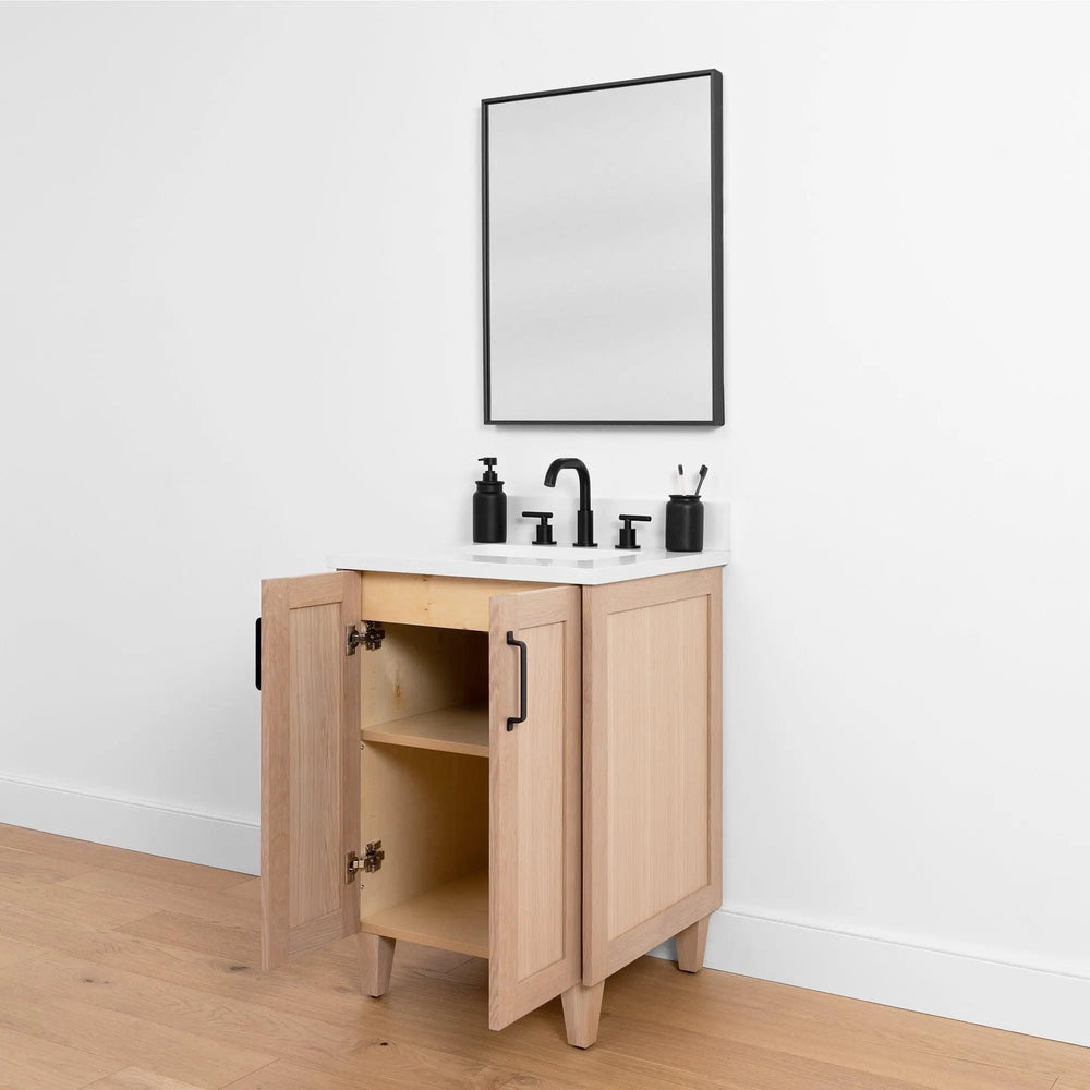 
                  
                    Bridgeport 24" White Oak Bathroom Vanity w/ Doors - Teodor Vanities United States
                  
                