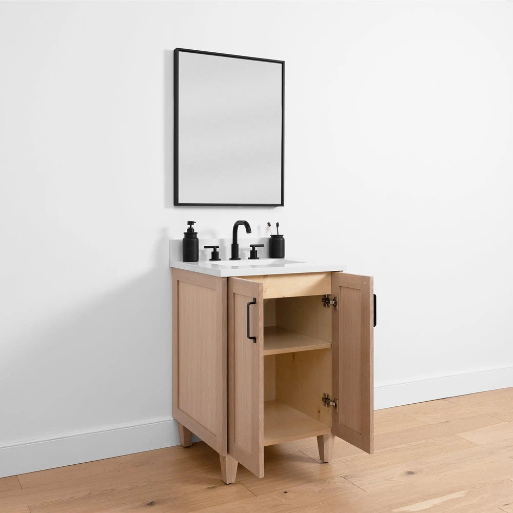 
                  
                    Bridgeport 24" White Oak Bathroom Vanity w/ Doors - Teodor Vanities United States
                  
                