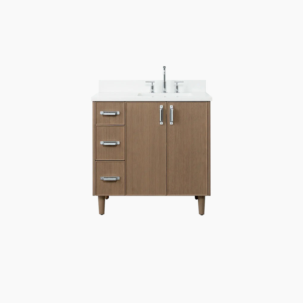 
                  
                    Malibu 36" Almond Coast Bathroom Vanity, Right Sink
                  
                