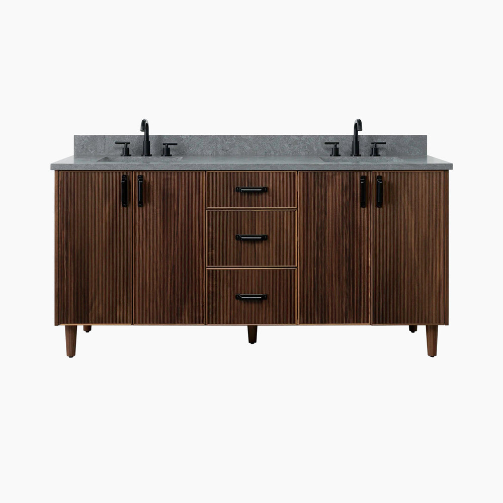 
                  
                    Malibu 72" American Black Walnut Bathroom Vanity, Double Sink
                  
                