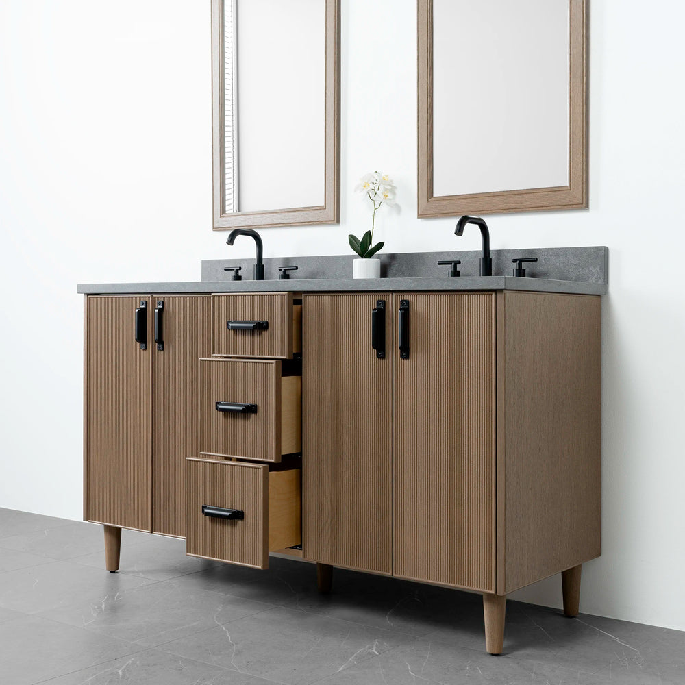 
                  
                    Malibu 60" Almond Coast Bathroom Vanity, Double Sink - Teodor Vanities United States
                  
                