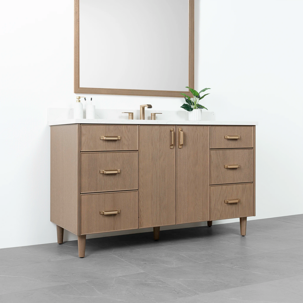 
                  
                    Malibu 60" Almond Coast Bathroom Vanity - Teodor Vanities United States
                  
                