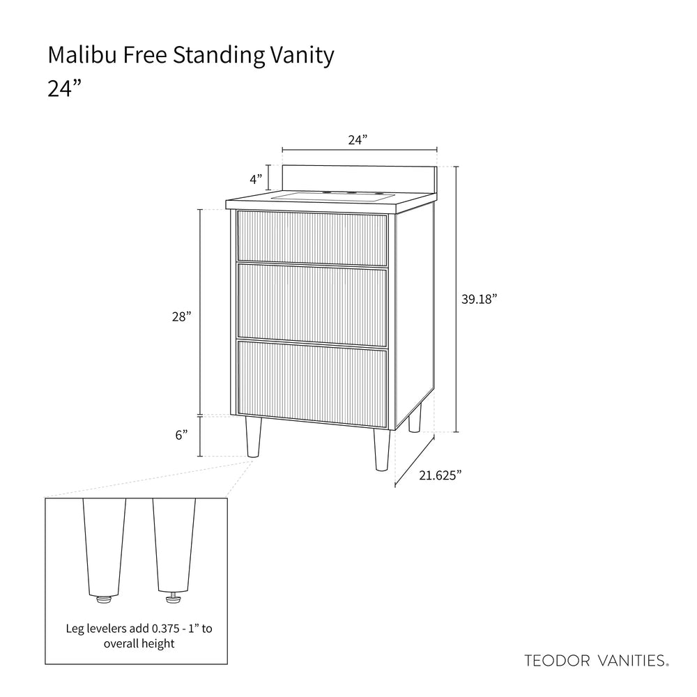 
                  
                    Malibu 24" Almond Coast Bathroom Vanity - Teodor Vanities United States
                  
                