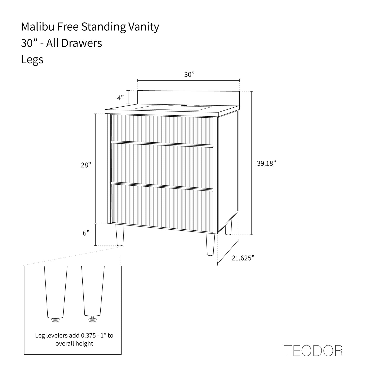 
                  
                    Malibu 30" Almond Coast Bathroom Vanity - Teodor Vanities United States
                  
                