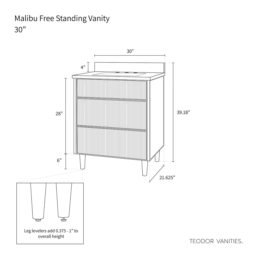 
                  
                    Malibu 30" Almond Coast Bathroom Vanity - Teodor Vanities United States
                  
                