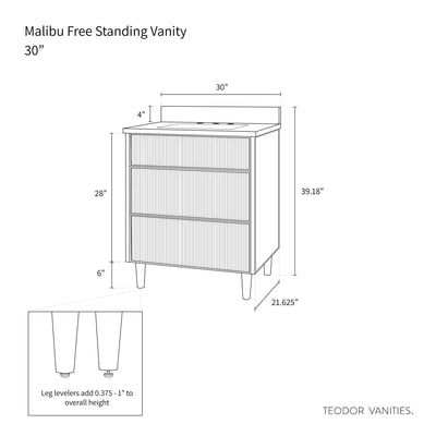 Malibu 30" Almond Coast Bathroom Vanity - Teodor Vanities United States