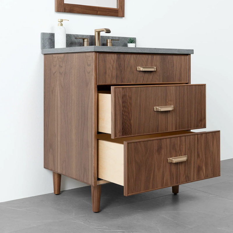 Malibu 30" American Black Walnut Bathroom Vanity - Teodor Vanities United States