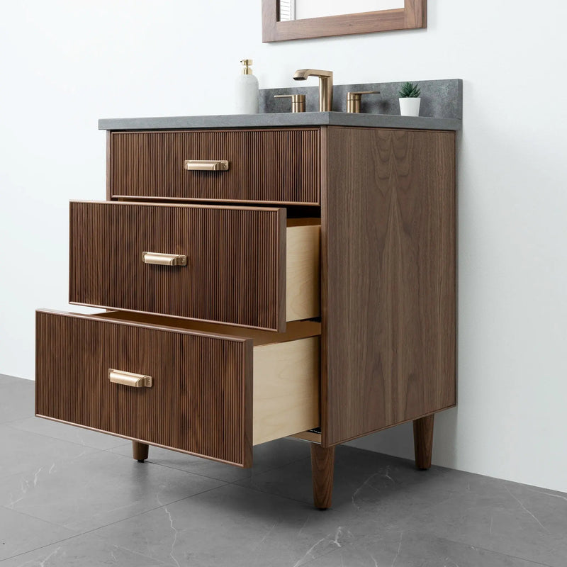 Malibu 30" American Black Walnut Bathroom Vanity - Teodor Vanities United States