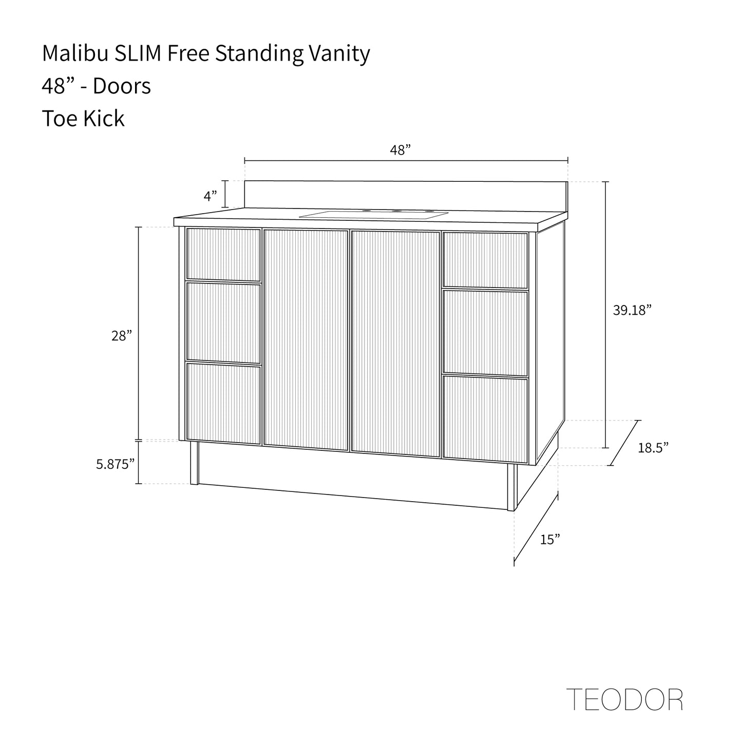 
                  
                    Malibu SLIM 48" Almond Coast Bathroom Vanity
                  
                