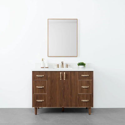 Malibu 48" American Black Walnut Bathroom Vanity - Teodor Vanities United States