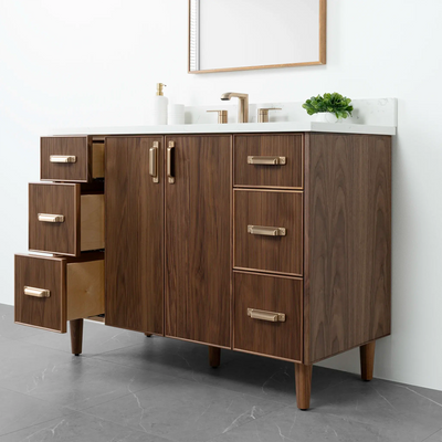 Malibu 48" American Black Walnut Bathroom Vanity - Teodor Vanities United States