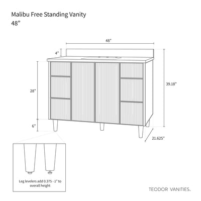 Malibu 48" American Black Walnut Bathroom Vanity - Teodor Vanities United States