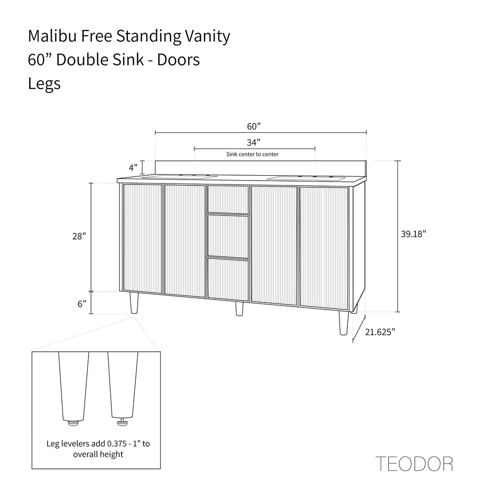 
                  
                    Malibu 60" Almond Coast Bathroom Vanity, Double Sink - Teodor Vanities United States
                  
                