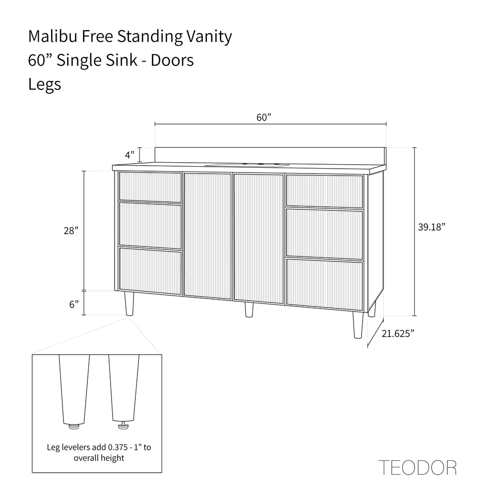 
                  
                    Malibu 60" Almond Coast Vanity - Teodor Vanities United States
                  
                