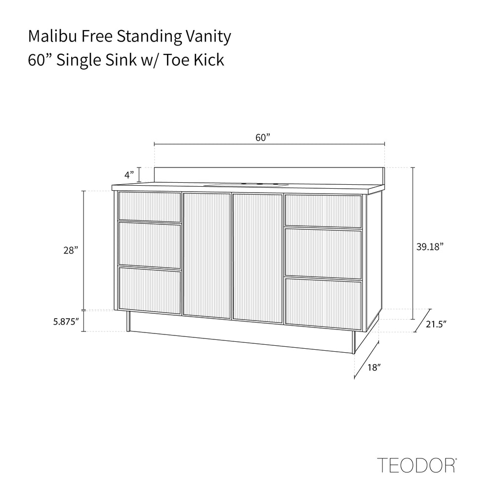 
                  
                    Malibu SLIM 60" American Black Walnut Bathroom Vanity Teodor Bathroom Vanity United States
                  
                
