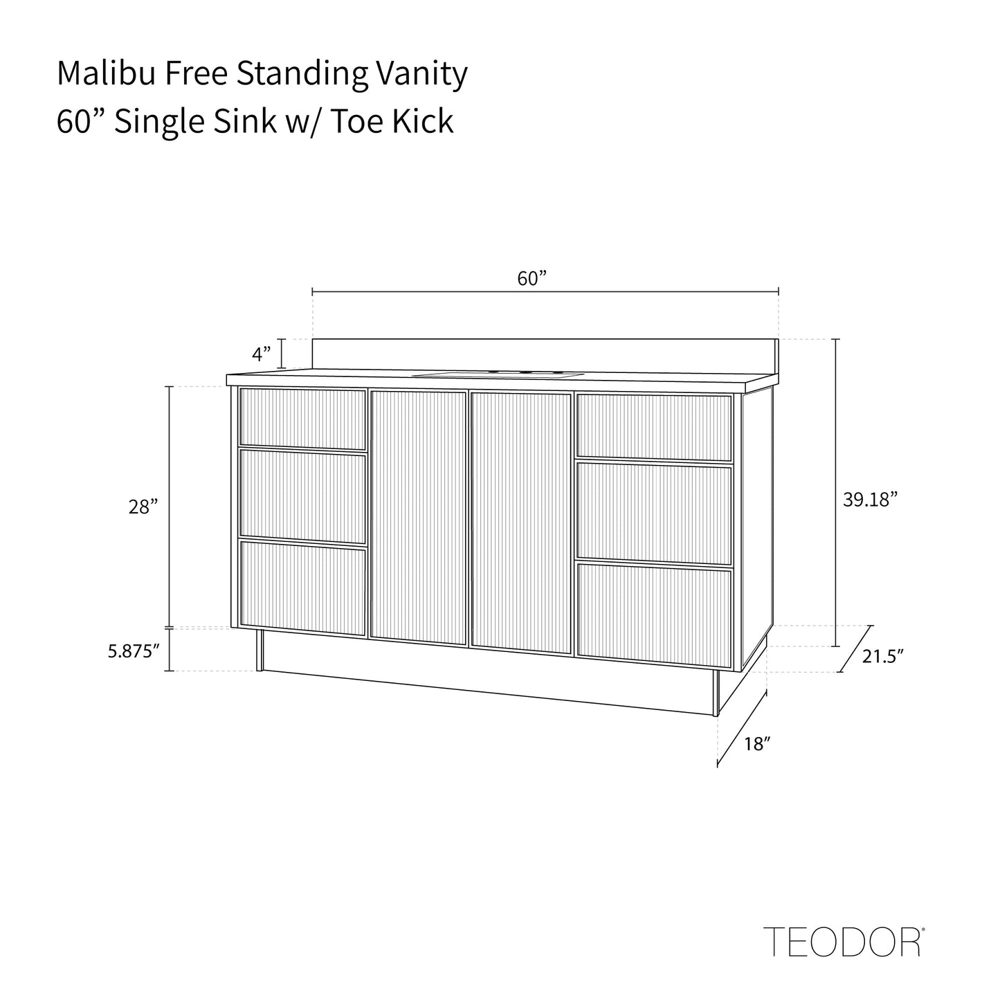 
                  
                    Malibu SLIM 60" American Black Walnut Bathroom Vanity Teodor Bathroom Vanity United States
                  
                