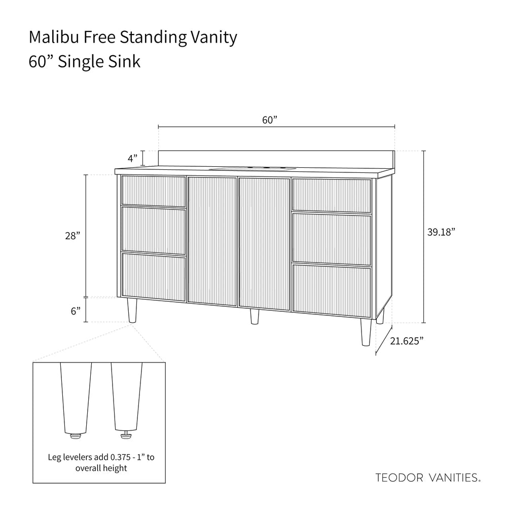 
                  
                    Malibu 60" Almond Coast Vanity - Teodor Vanities United States
                  
                