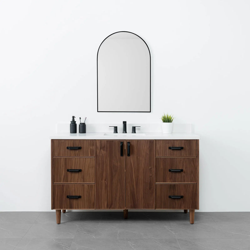 Malibu 60" American Black Walnut Bathroom Vanity - Teodor Vanities United States