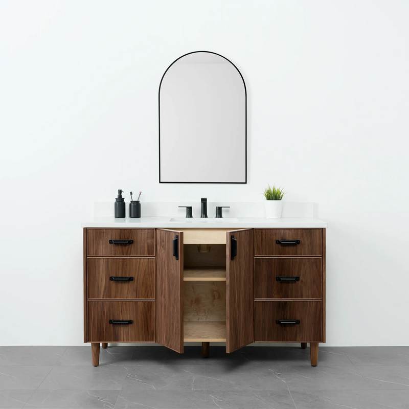 Malibu 60" American Black Walnut Bathroom Vanity - Teodor Vanities United States