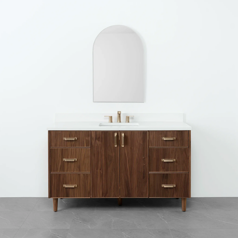 Malibu 60" American Black Walnut Bathroom Vanity - Teodor Vanities United States