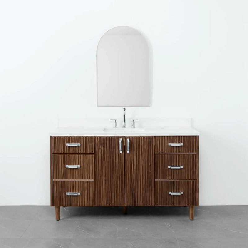 Malibu 60" American Black Walnut Bathroom Vanity - Teodor Vanities United States