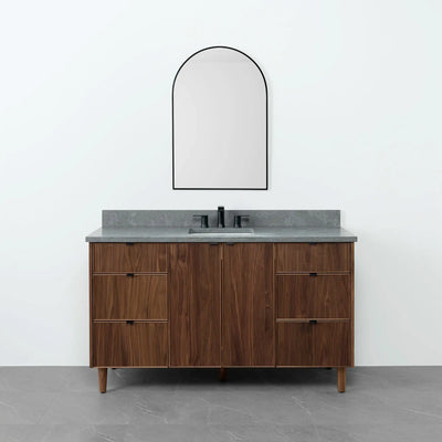 Malibu 60" American Black Walnut Bathroom Vanity - Teodor Vanities United States