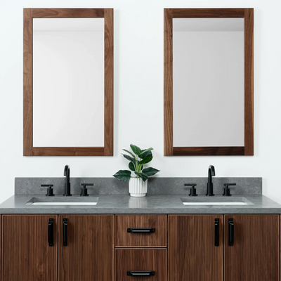 Malibu 60" American Black Walnut Bathroom Vanity, Double Sink - Teodor Vanities United States