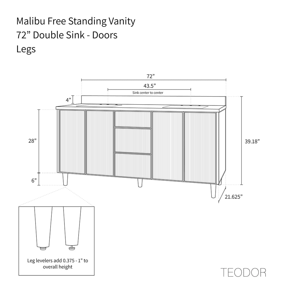 
                  
                    Malibu 72" Almond Coast Bathroom Vanity, Double Sink - Teodor Vanities United States
                  
                