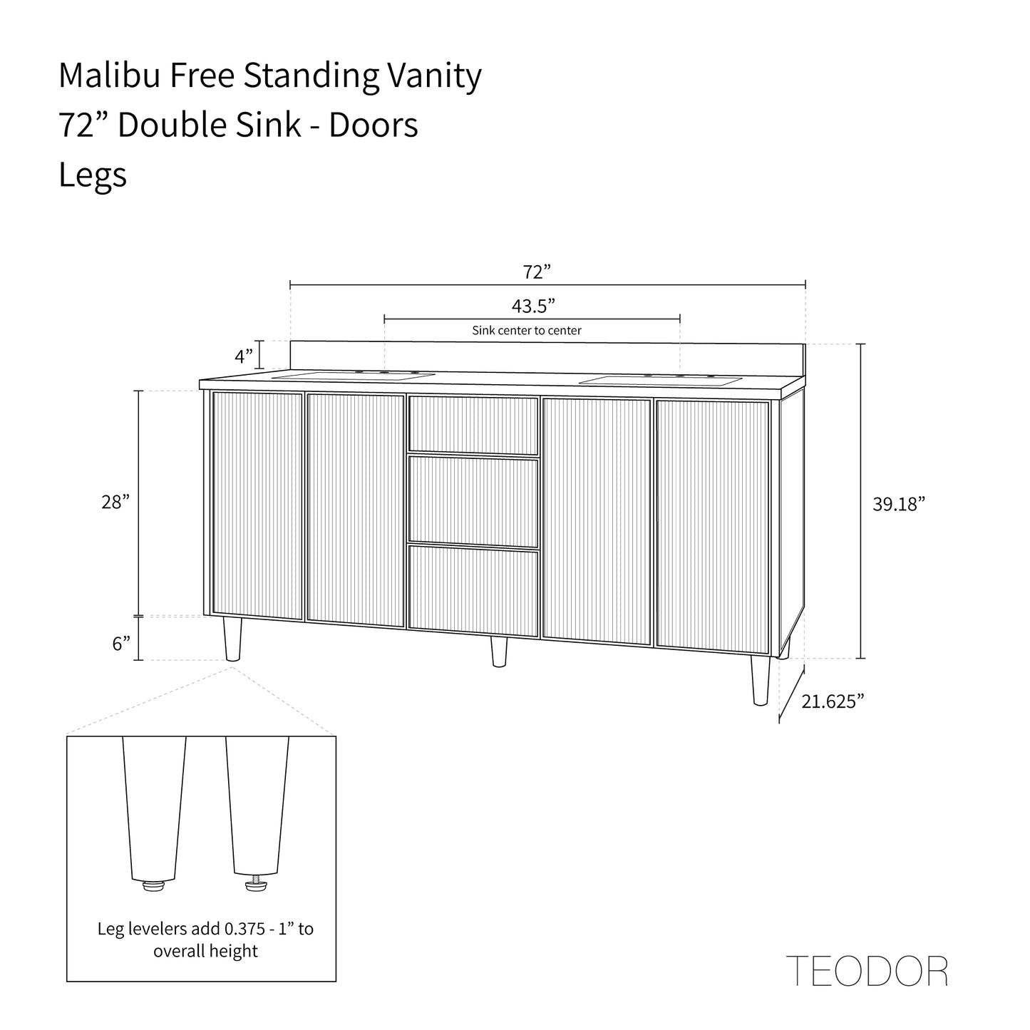 
                  
                    Malibu 72" Almond Coast Bathroom Vanity, Double Sink - Teodor Vanities United States
                  
                