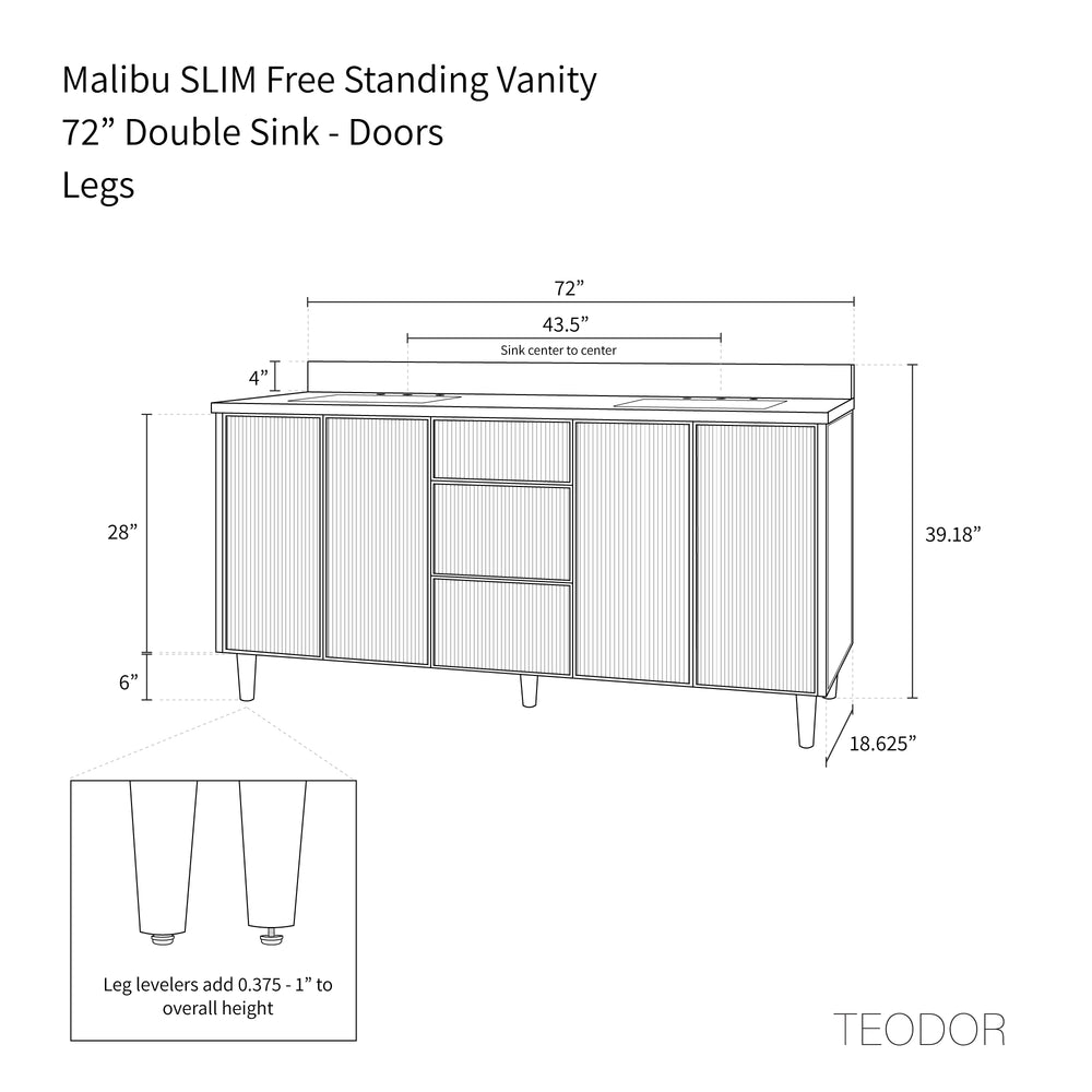 
                  
                    Malibu SLIM 72" Almond Coast Bathroom Vanity, Double Sink
                  
                