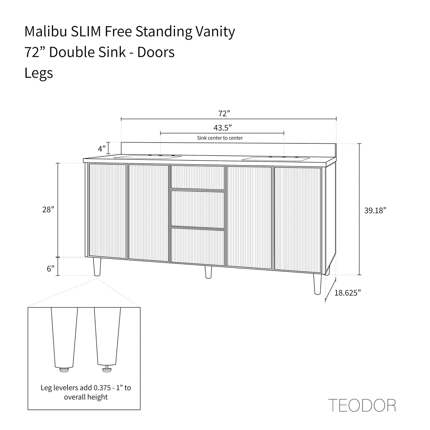 
                  
                    Malibu SLIM 72" Almond Coast Bathroom Vanity, Double Sink
                  
                