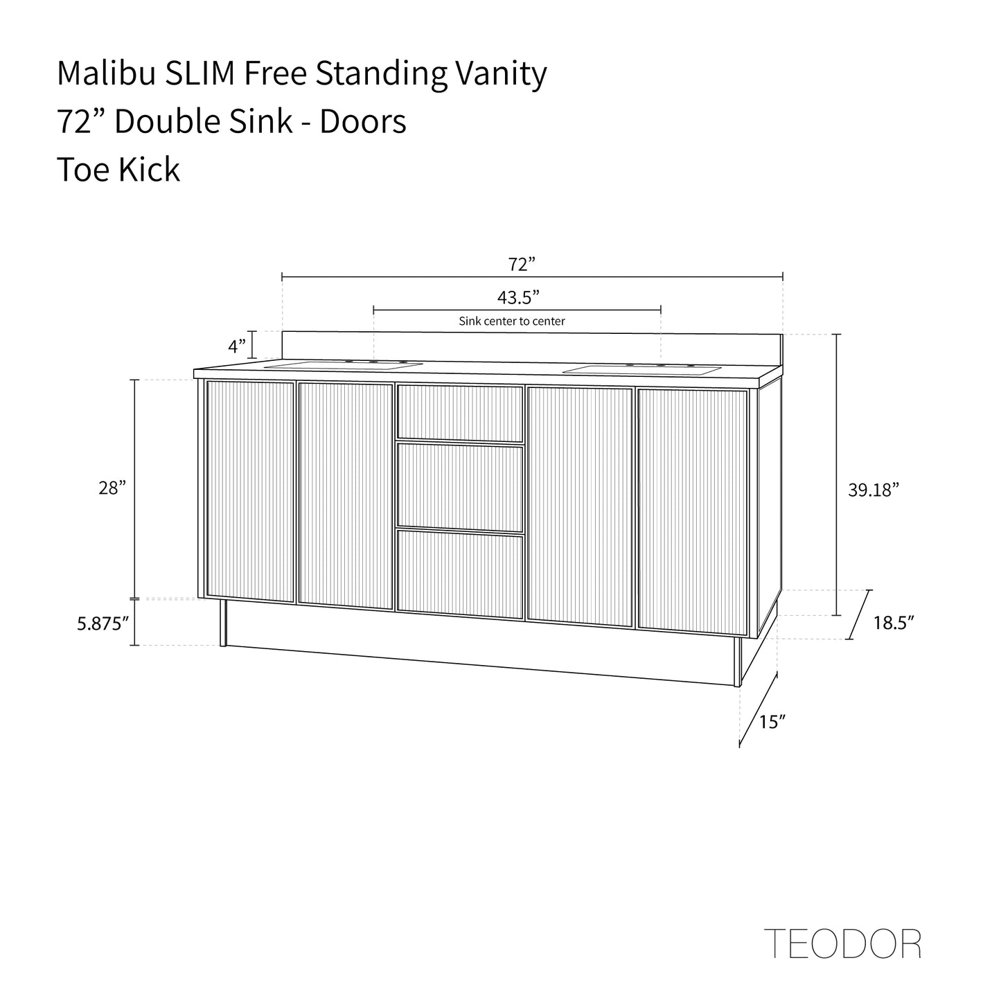 
                  
                    Malibu SLIM 72" Almond Coast Bathroom Vanity, Double Sink
                  
                