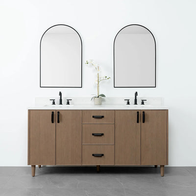 Malibu 72" Almond Coast Bathroom Vanity, Double Sink - Teodor Vanities United States