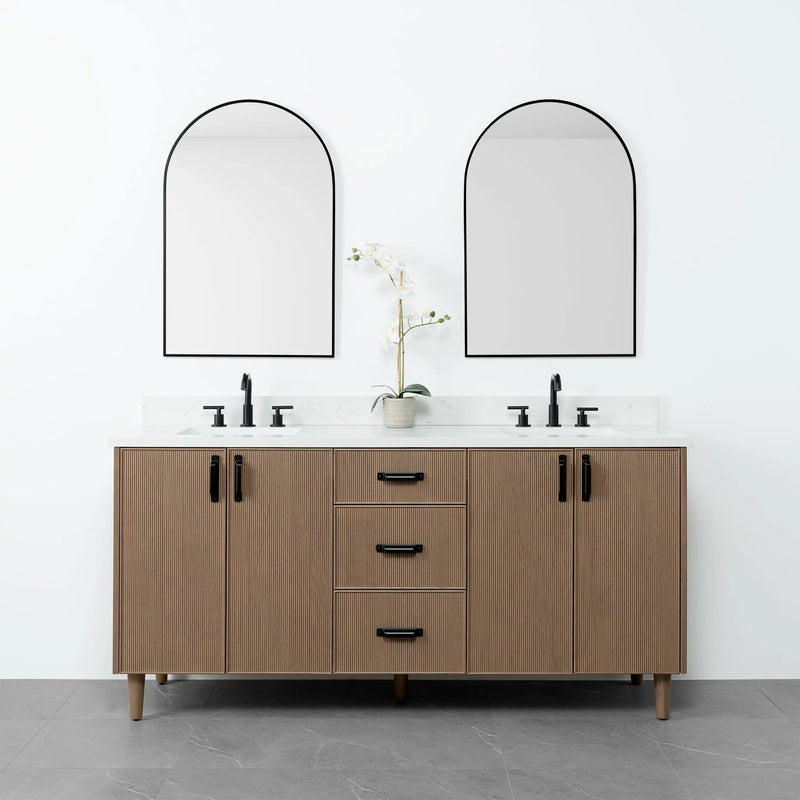 Malibu 72" Almond Coast Bathroom Vanity, Double Sink - Teodor Vanities United States