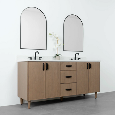 Malibu 72" Almond Coast Bathroom Vanity, Double Sink - Teodor Vanities United States