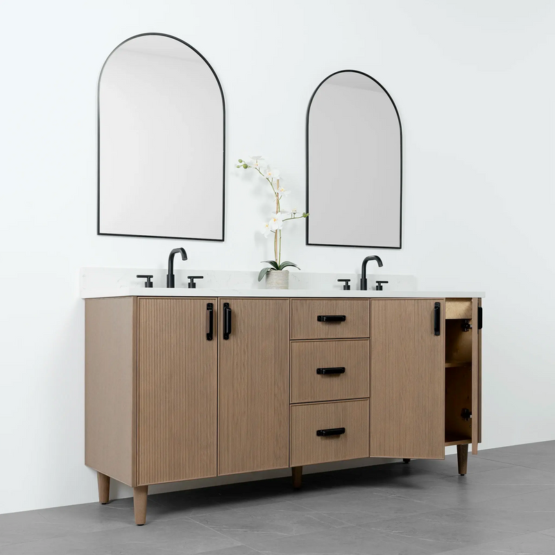 Malibu 72" Almond Coast Bathroom Vanity, Double Sink - Teodor Vanities United States