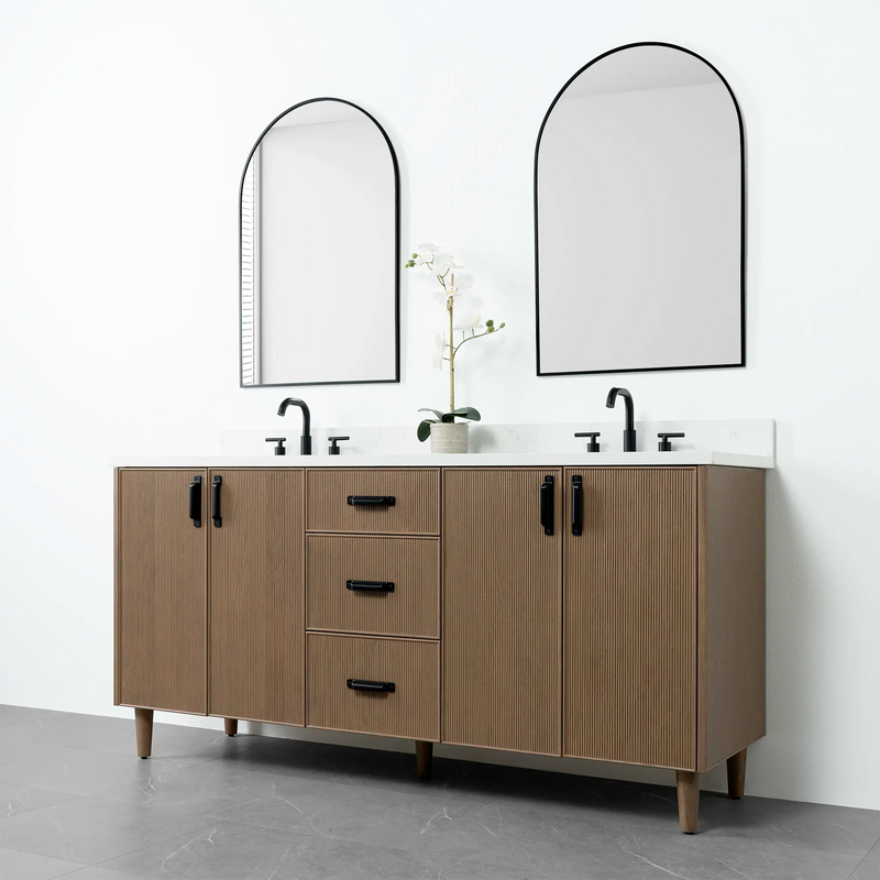 Malibu 72" Almond Coast Bathroom Vanity, Double Sink - Teodor Vanities United States